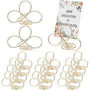 12Pcs Spiral Place Card Holders Infinite Place Card Holder Airplane Shape Metal Name Card Holder Stands for Photos Food Signs Memo Wedding Party Restaurants Light Gold